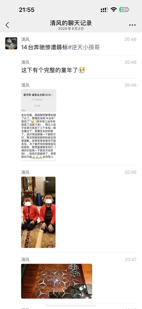 #小盒子 偷 奔驰 车标 闹麻了 #聊天记录（图片 1/8）